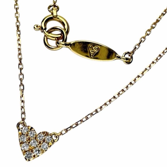 18k Gold Diamond Heart Pendant Necklace - Picture 6 of 8